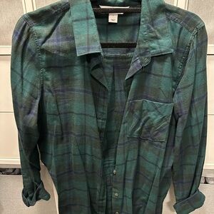 Old Navy Dark Green Flannel